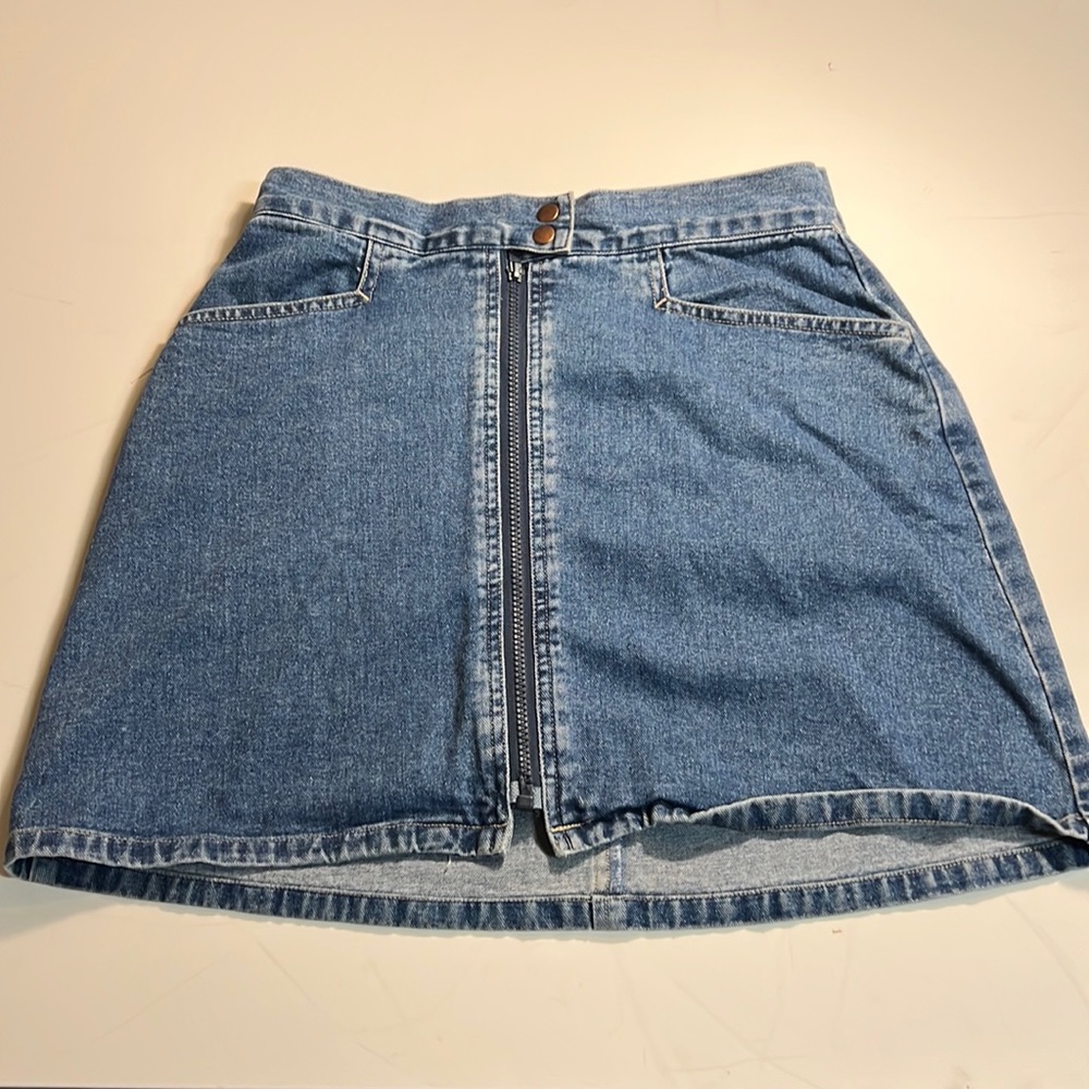 Vintage exhilaration zip up denim skirt